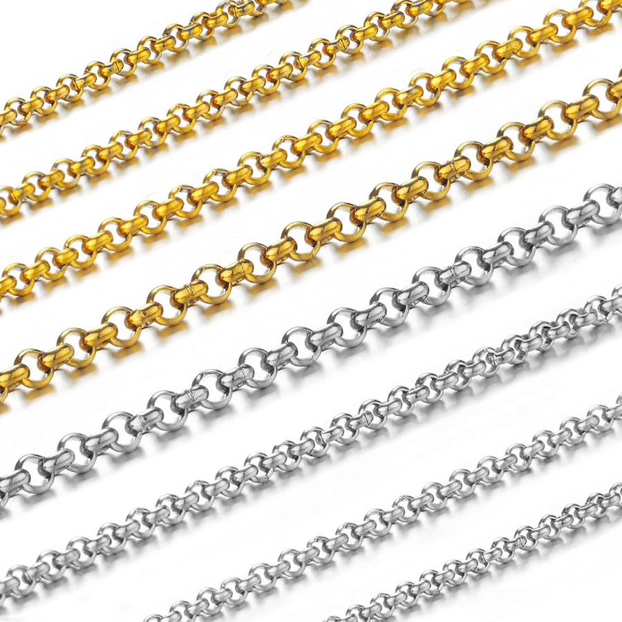 Body Jewelry Necklace - 1미터 2-4mm 스테인리스 스틸 O형 소형
