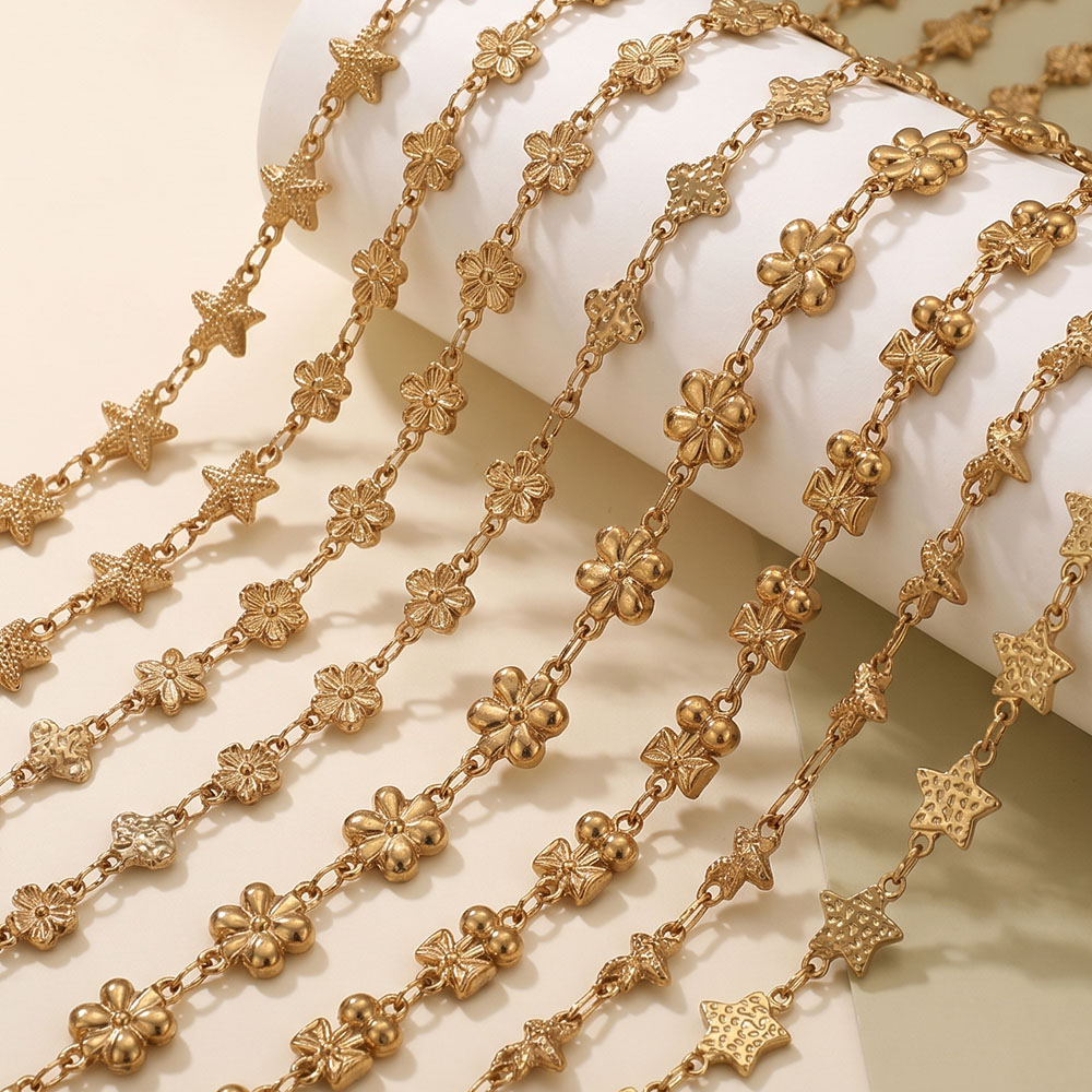 1미터 스테인리스 스틸 꽃별 모양 링크 케이블 체인 D - Body Jewelry Necklace 리뷰 및 가격