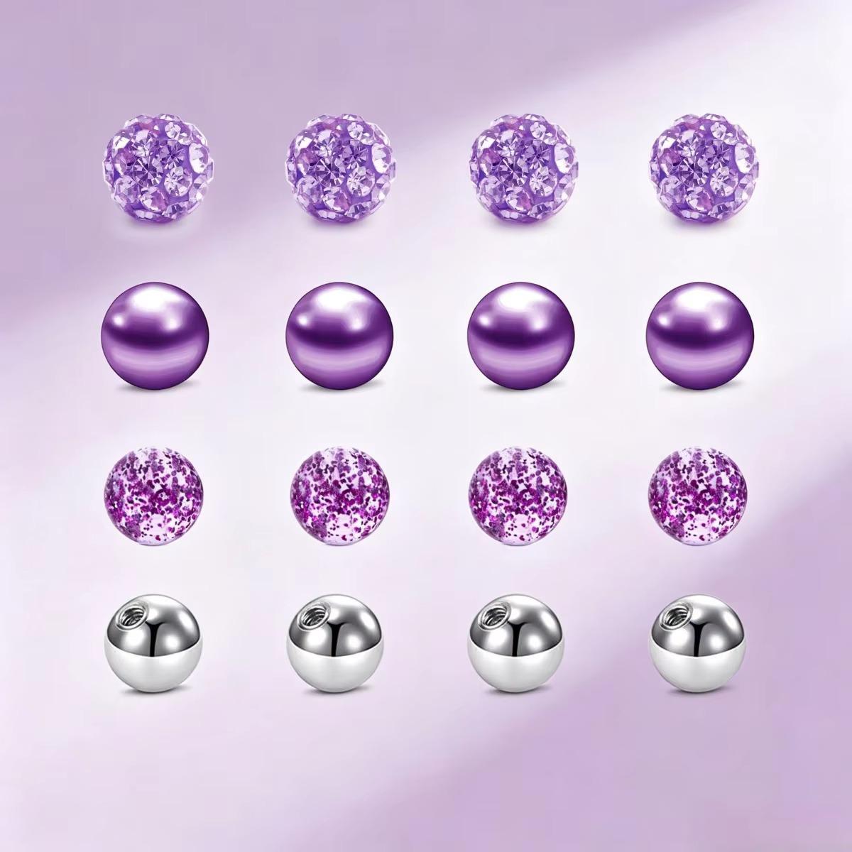 16개 혼합 색상 교체용 볼, 수술용 스틸 및 투명 아 - Body Jewelry Replacement Ball 리뷰 및 가격