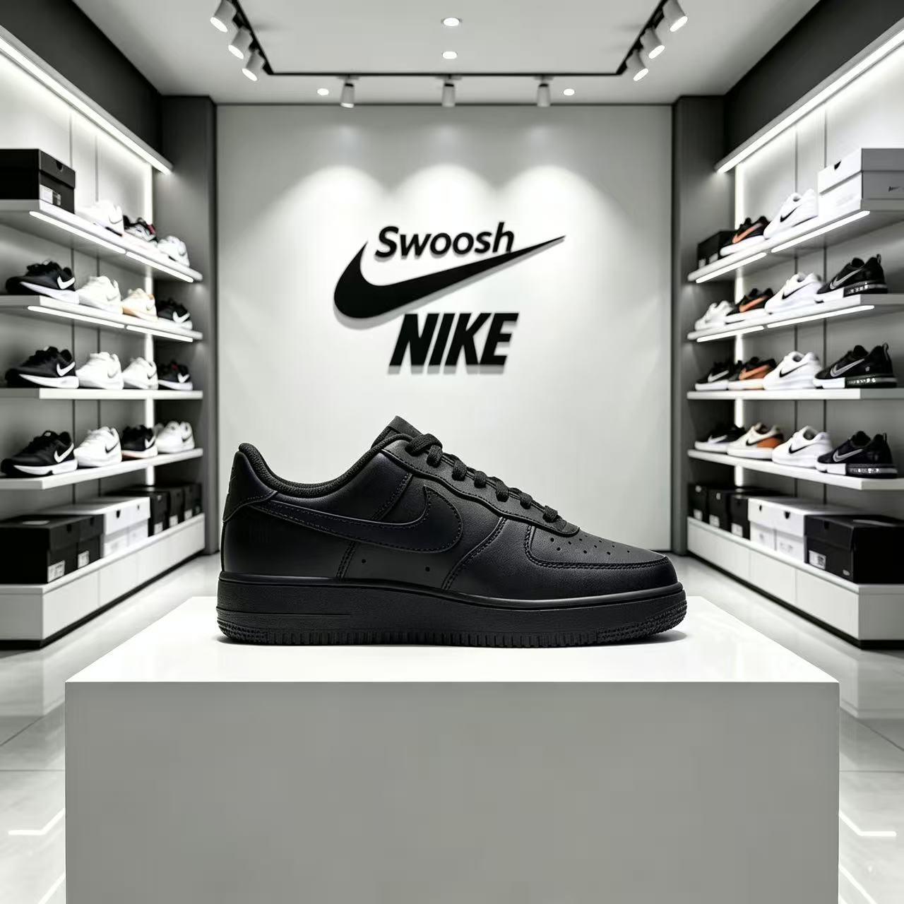 나이키 에어포스 1 '07 올블랙 가죽 레트로 쿠션 통 - Nike Shoes Air Force 1 리뷰 및 가격