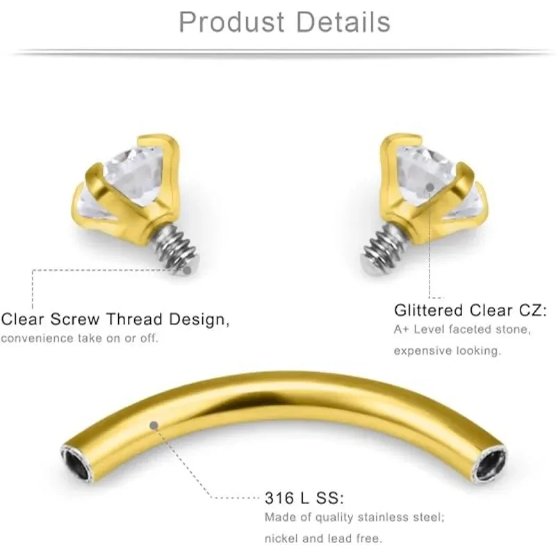6쌍, 16G 피어싱 주얼리, 루크 이어링, 눈썹 링, - Body Jewelry Surgical Steel 리뷰 및 가격