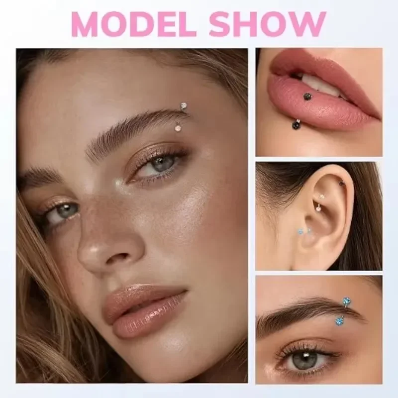 6쌍, 16G 피어싱 주얼리, 루크 이어링, 눈썹 링, - Body Jewelry Surgical Steel 리뷰 및 가격