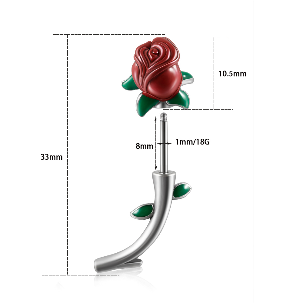 외과 스틸 레드 로즈 플라워 룩 피어싱 꽃 배꼽 링 스 - Body Jewelry Surgical Steel 리뷰 및 가격