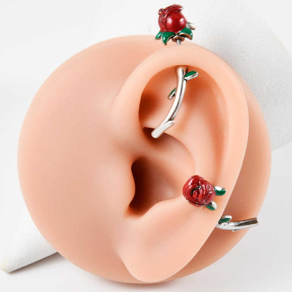 외과 스틸 레드 로즈 플라워 룩 피어싱 꽃 배꼽 링 스 - Body Jewelry Surgical Steel 리뷰 및 가격