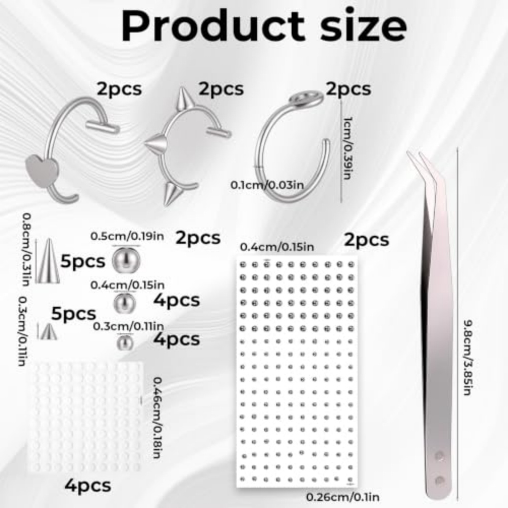 가짜 피어싱 세트 비-피어싱 입술 눈스스귀 보석 스파이 - Body Jewelry Replacement Ball 리뷰 및 가격