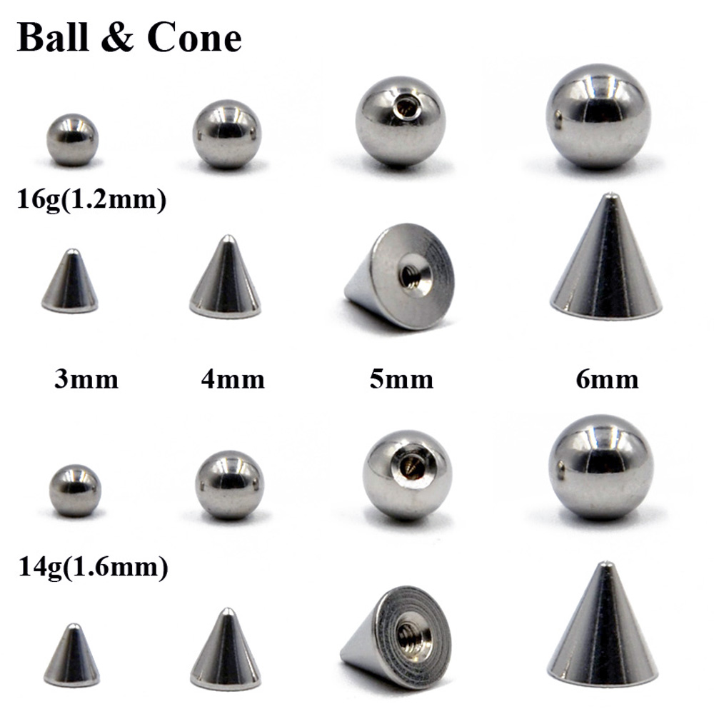 100 개/몫 스틸 14G 16G 코 피어싱 귀 스터드 - Body Jewelry Replacement Ball 리뷰 및 가격