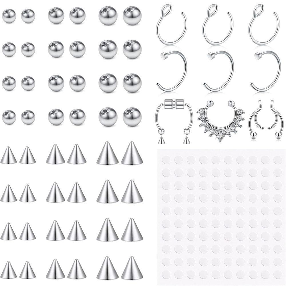 1-157개 세트 가짜 눈썹 링 가짜 입술 라브렛 스터 - Body Jewelry Replacement Ball 리뷰 및 가격